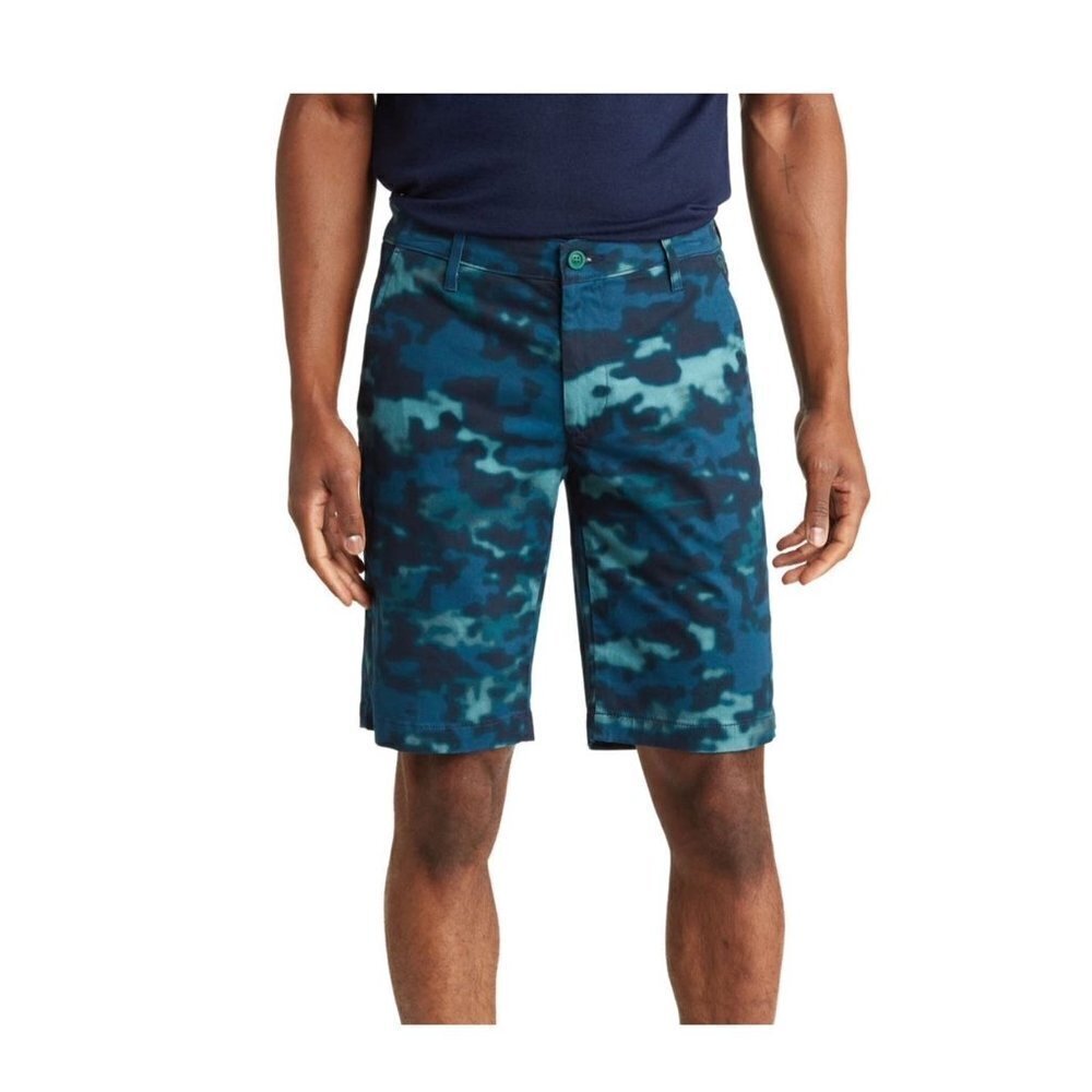 AG Adriano Goldschmeid Mens Blue Camo Pockets Chino Bermuda Shorts Sz 33 New